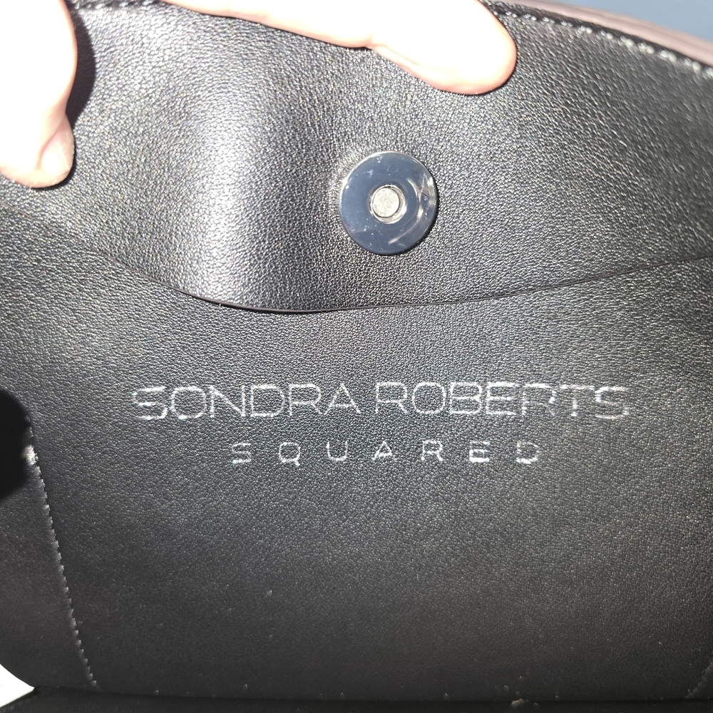 Sondra Roberts Snake Print Black & Tan Shoulder Bucket Bag - Picture 8 of 10